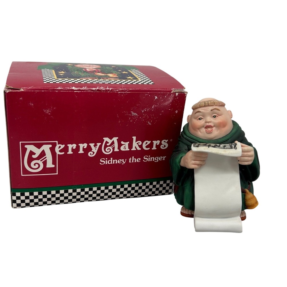 Dept 56 Merry Makers Sidney the Singer Monk Figurine Musical Sheet Christmas